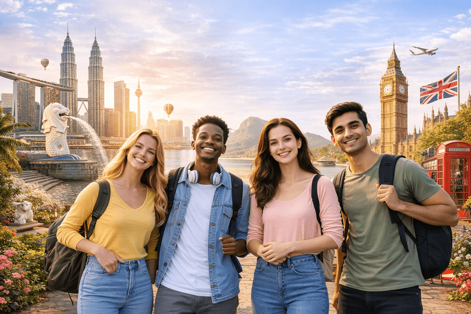 Students discussing future study abroad plans