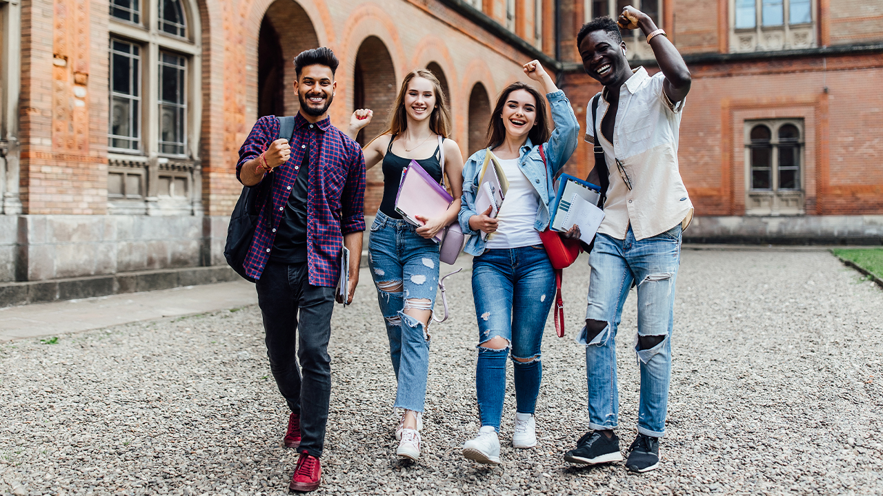 Students collaborating together