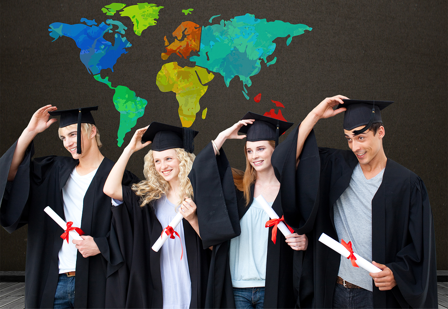 Students discussing study abroad plans